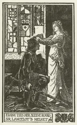 Elaine Ties Her Sleeve Round Sir Lancelot